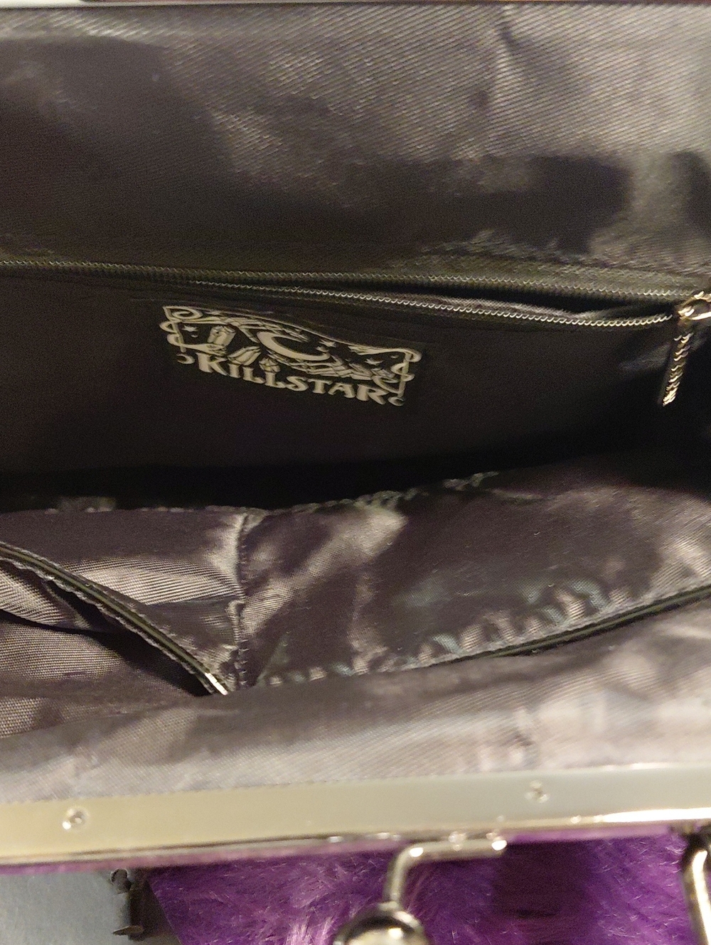 Killstar Black Velvet & Patent Gothic Satchel - Picture 10 of 15